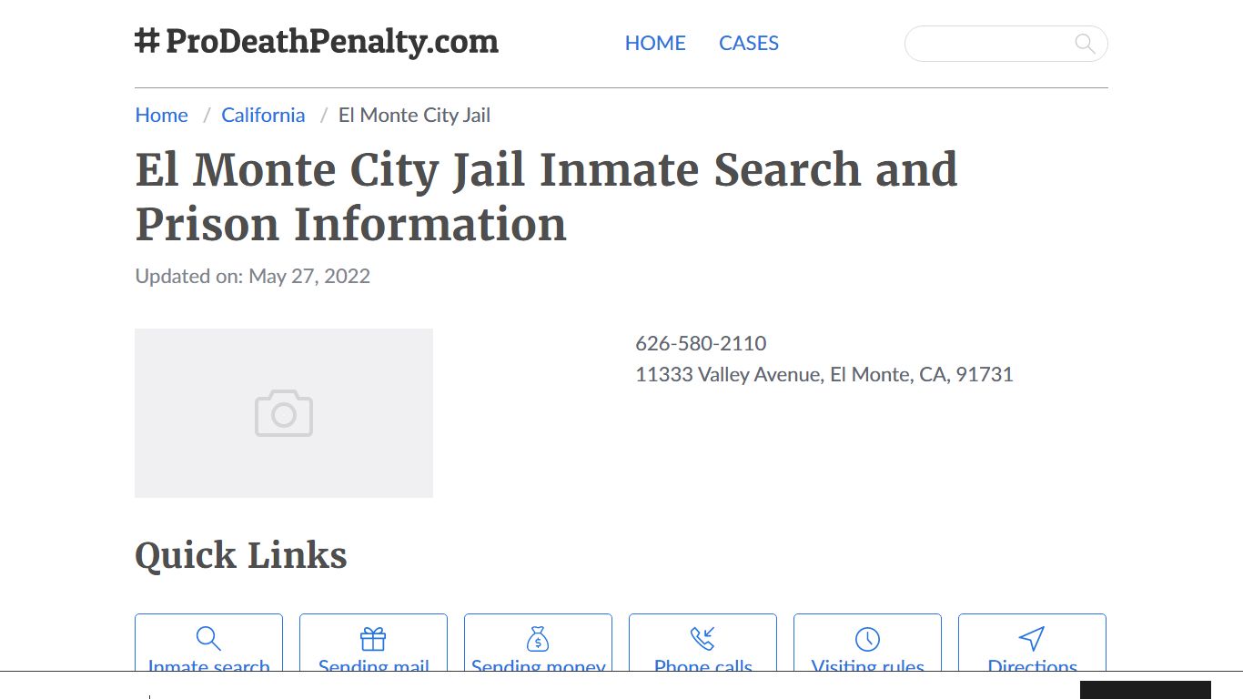 El Monte City Jail Inmate Search, Visitation, Phone no ...